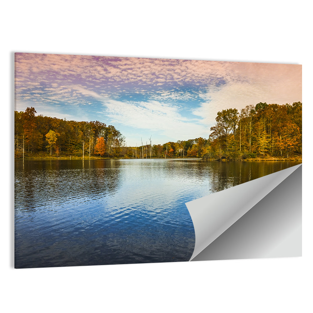 Seneca Lake Autumn Reflection Wall Art