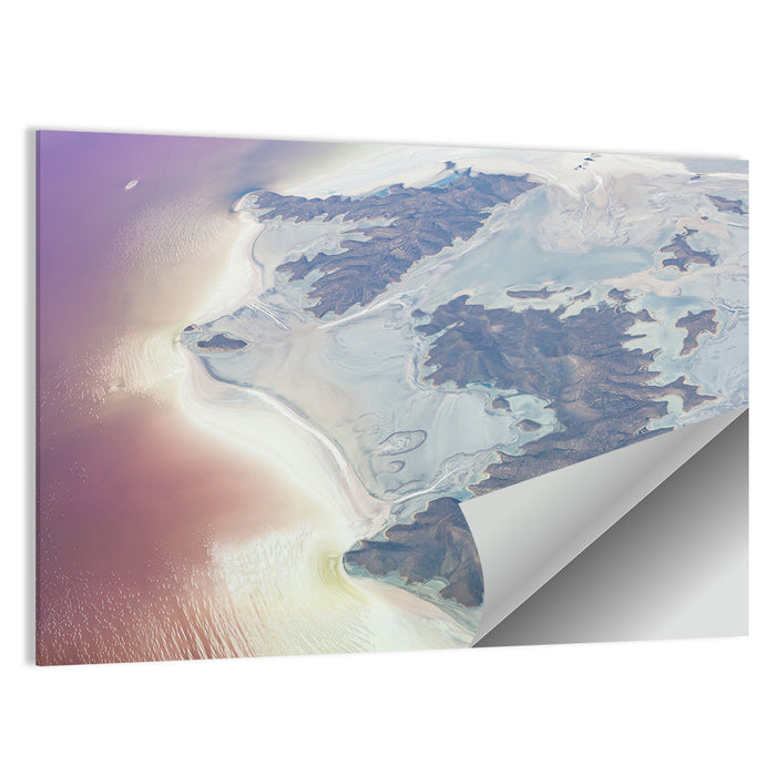 Urmia Lake Aerial View Wall Art as a poster print