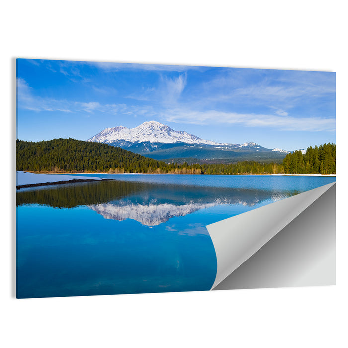 California Mountain Lake Reflection Wall Art as a poster print