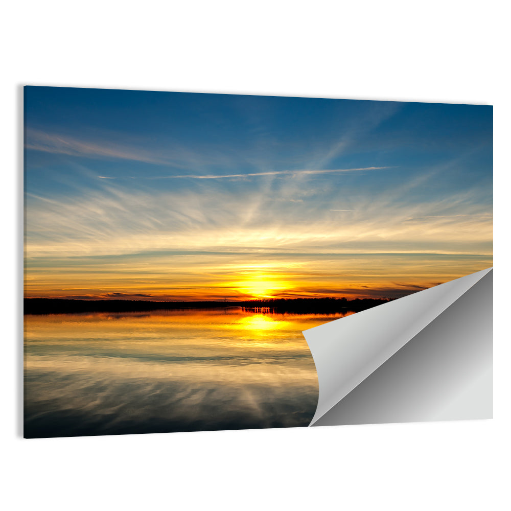 Oklahoma Lake Sunset Reflection Wall Art