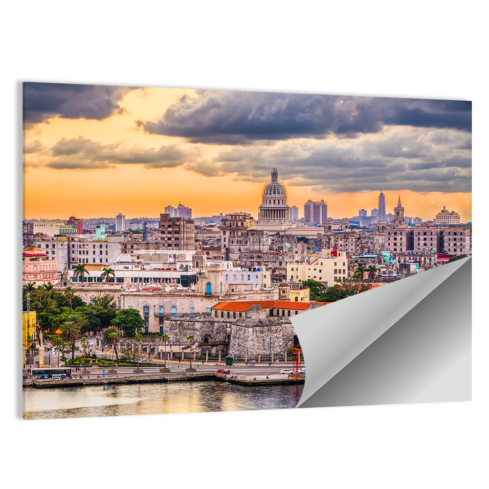 Havana Waterfront at Sunset Wall Art