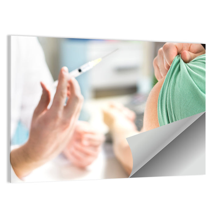 Influenza Vaccination Close-up Wall Art as a poster print