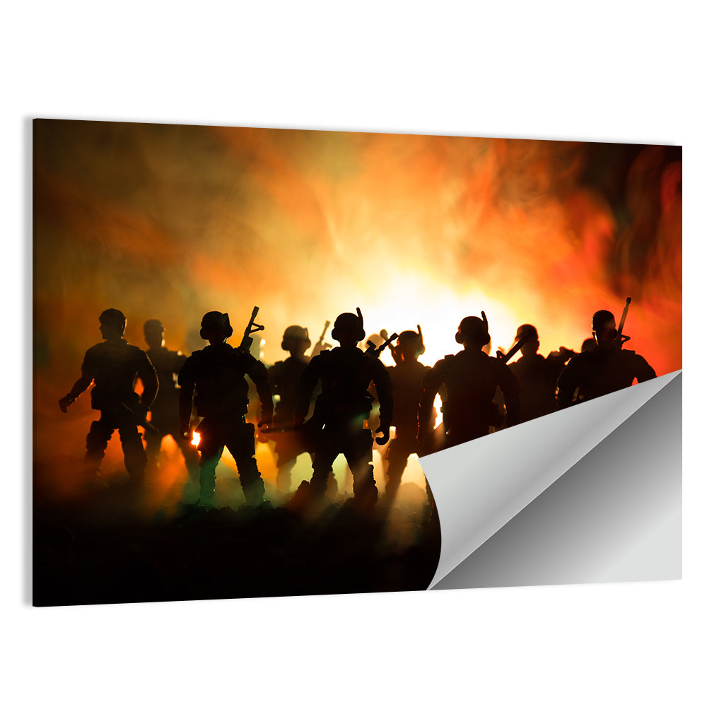 Silhouetted Infantry Line Wall Art