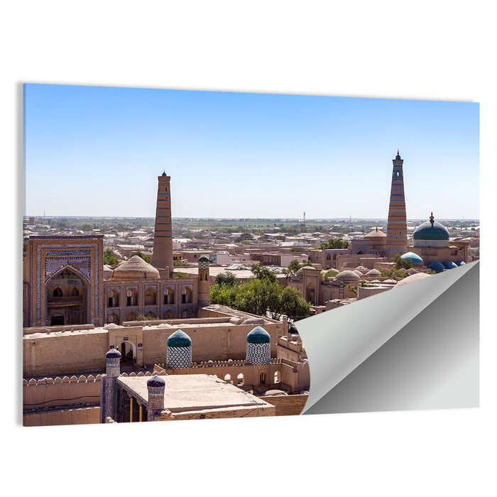Khodja Mosque Minarets, Khiva Wall Art as a poster print