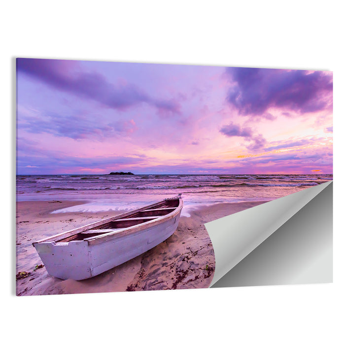 Boat at Lake Malawi Sunset Wall Art as a poster print