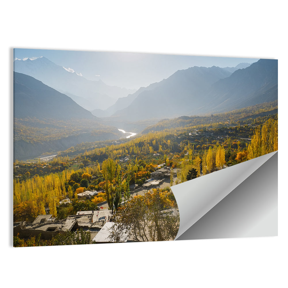 Hunza Valley Autumn Landscape Wall Art
