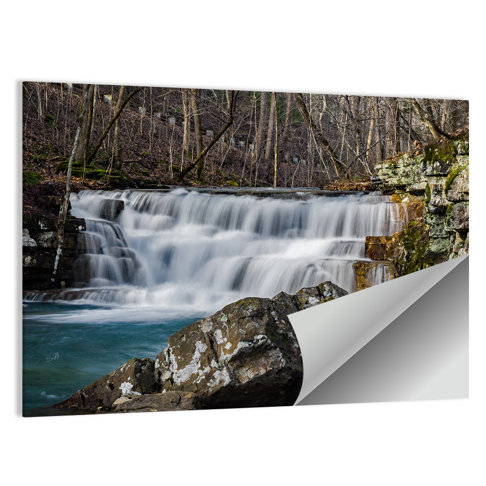 Fenwick Mines Mossy Rock Waterfall Wall Art