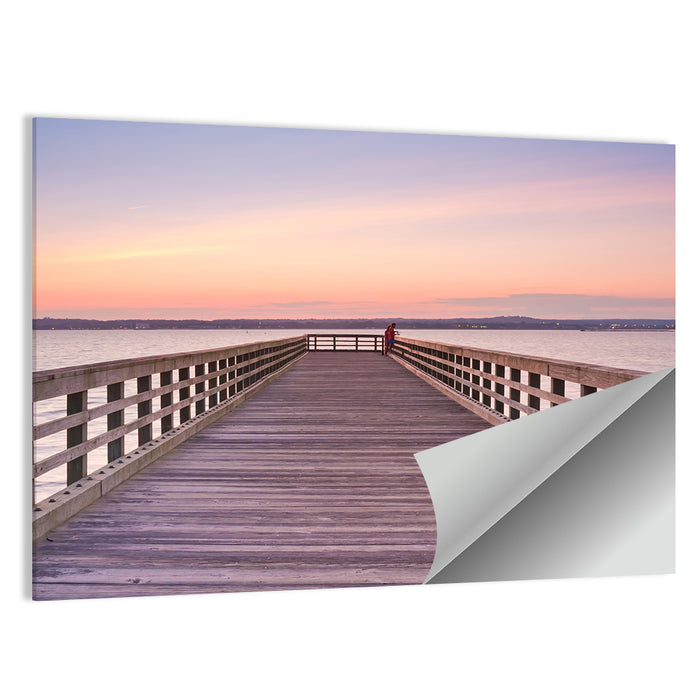 New Haven Wooden Pier Wall Art as a poster print