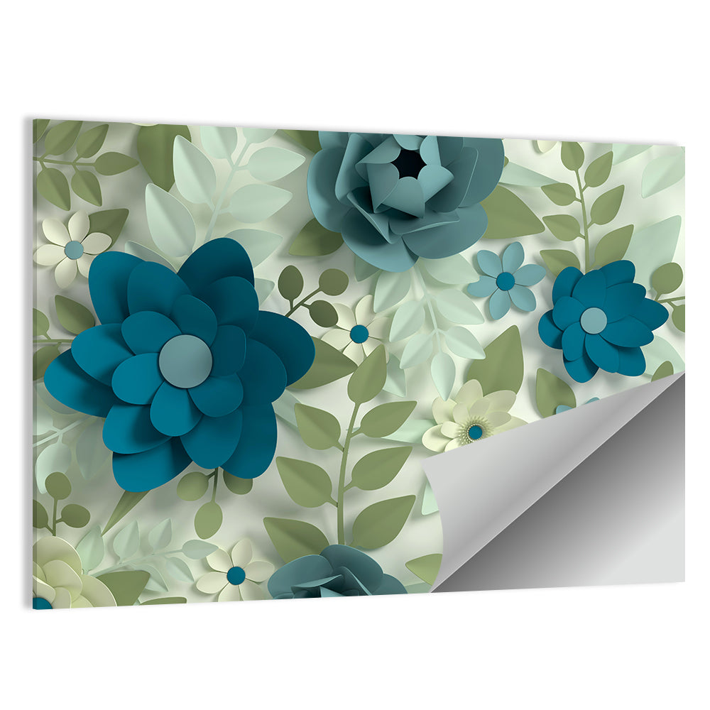 Layered Pastel Paper Flowers Wall Art
