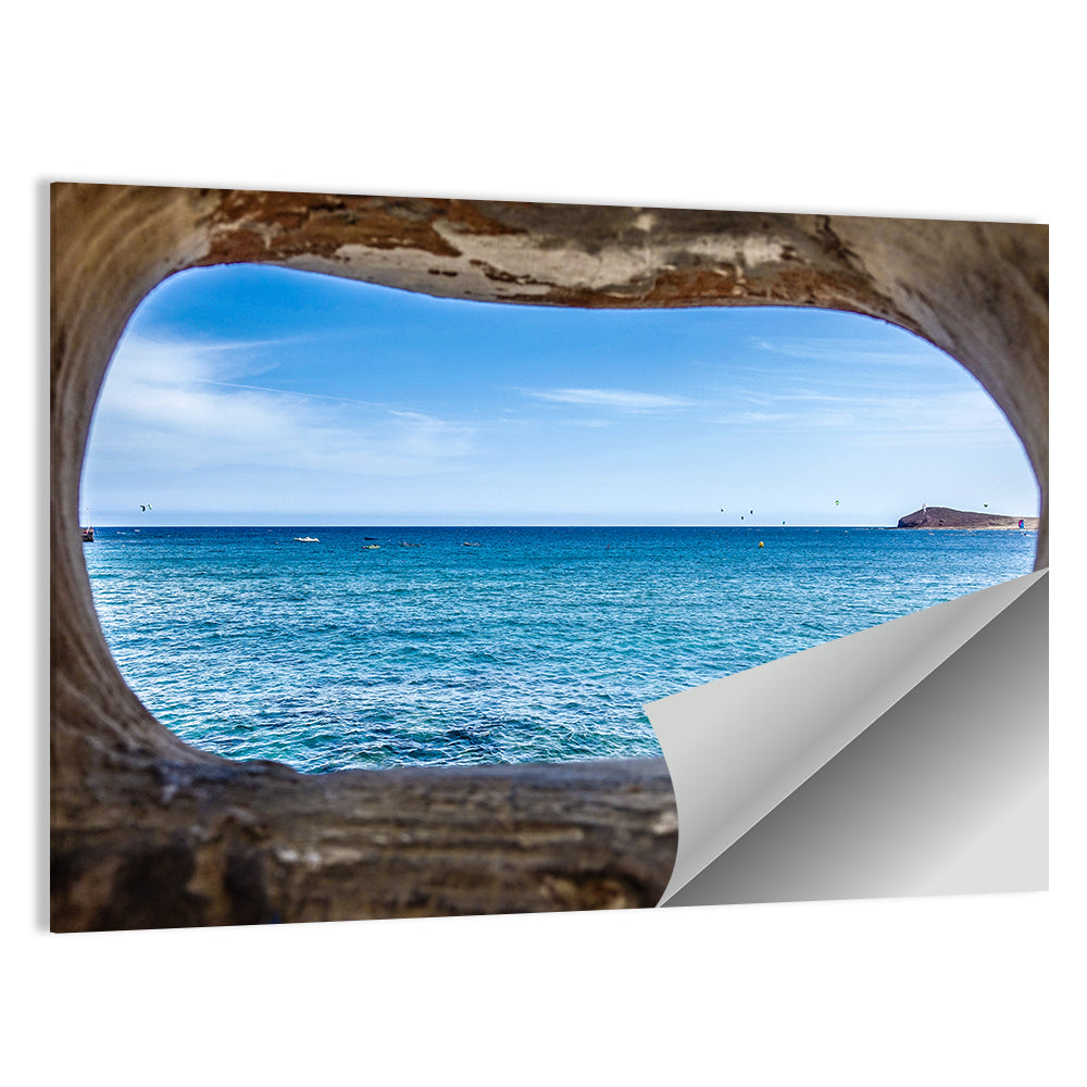 Ocean Through Weathered Aperture Wall Art