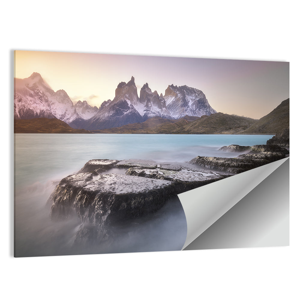 Cuernos Peaks Over Pehoe Lake Wall Art