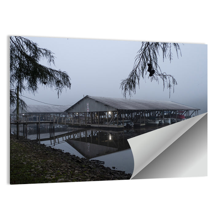 Ozark Beach Resort Boathouse Wall Art as a poster print