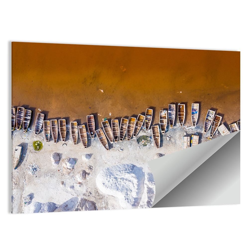 Lac Rose Boats Aerial View Wall Art