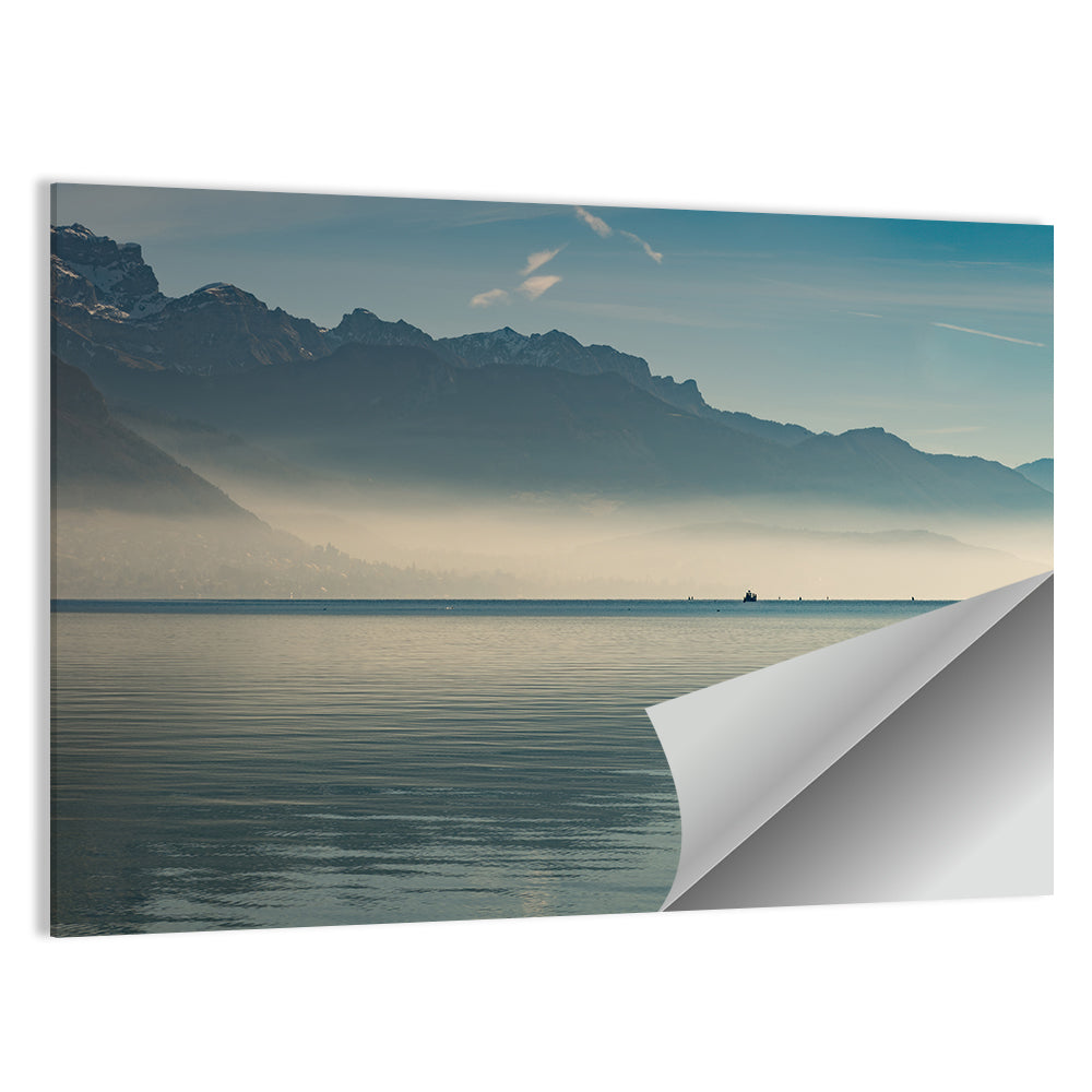 Lake Annecy Misty Mountains Wall Art