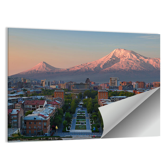 Sunset Over Mount Ararat from Yerevan Wall Art as a poster print