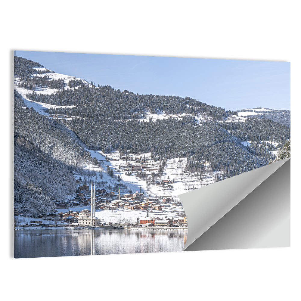 Uzungöl Winter Lake Reflection Wall Art