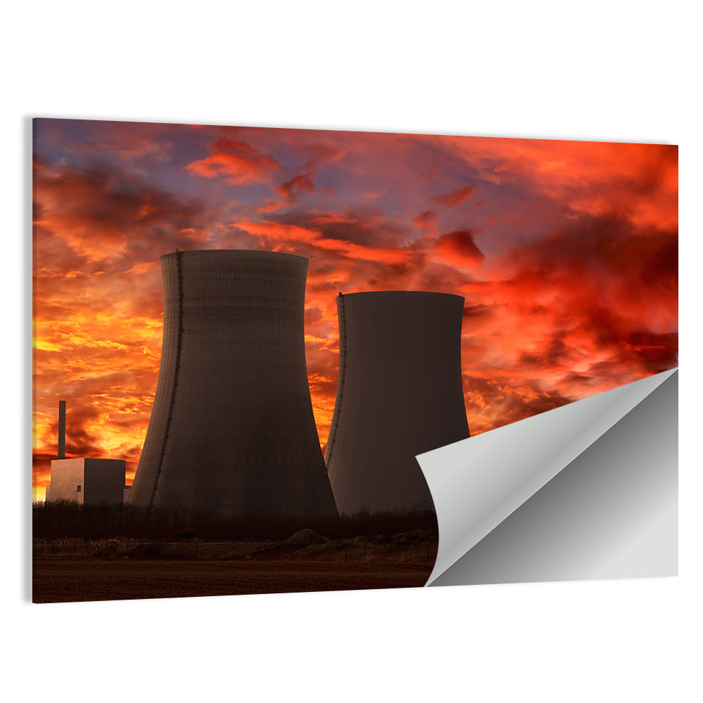 Cooling Towers at Sunset Wall Art