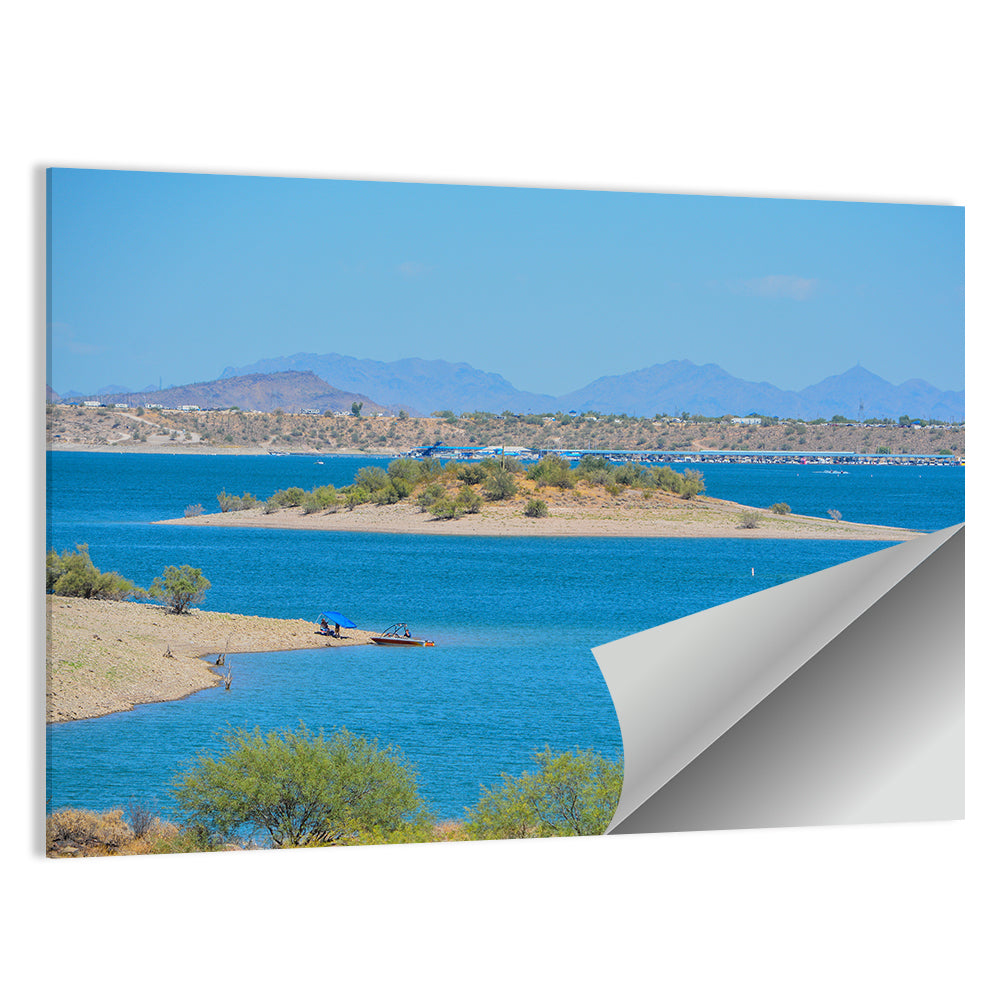 Lake Pleasant Shoreline with Boat Wall Art