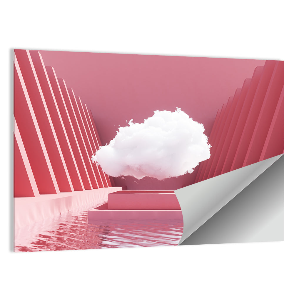 Pink Cloud Over Pool Wall Art