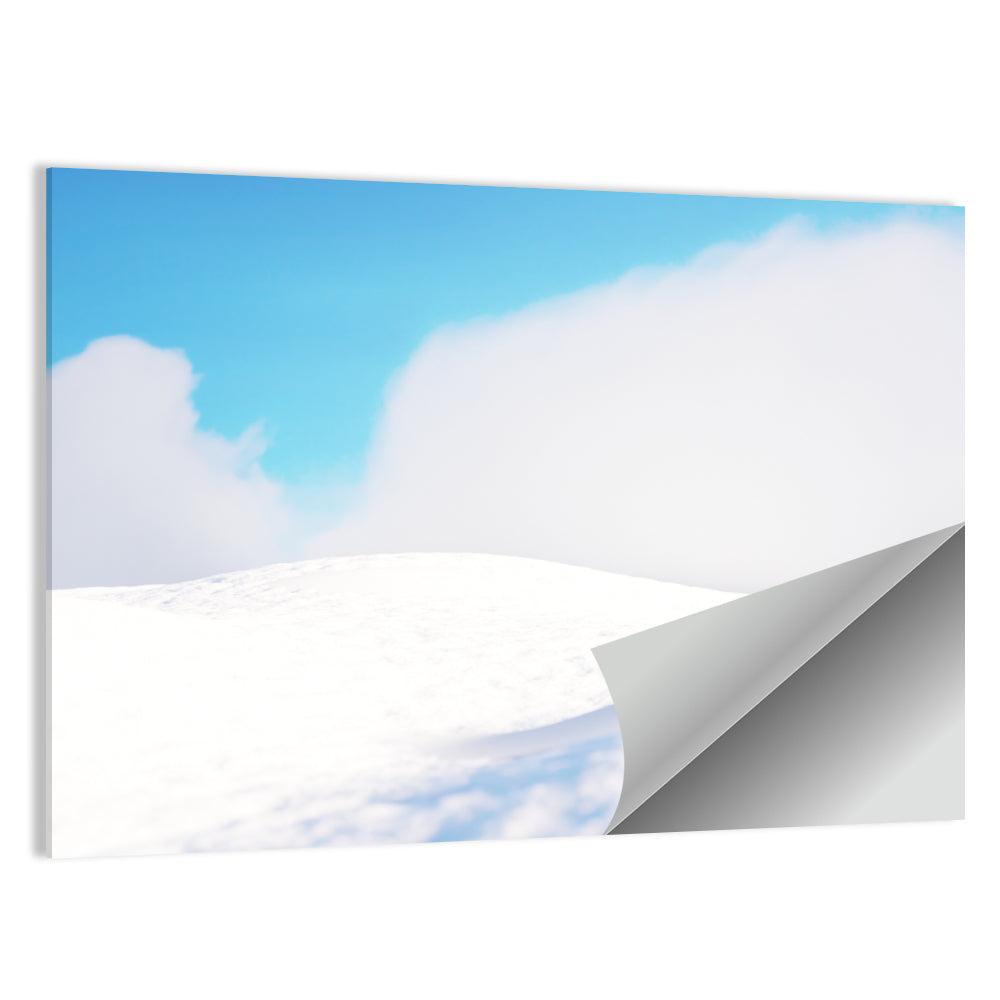 Snowy Hills Under Blue Sky Wall Art