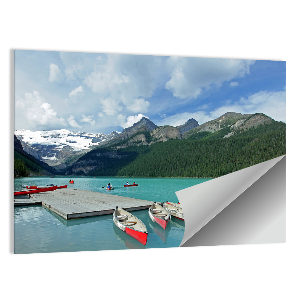 Red Canoes at Lake Louise Wall Art