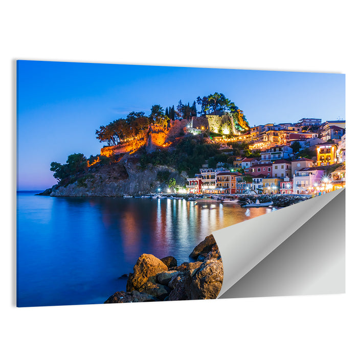 Parga Harbor at Dusk Wall Art as a poster print