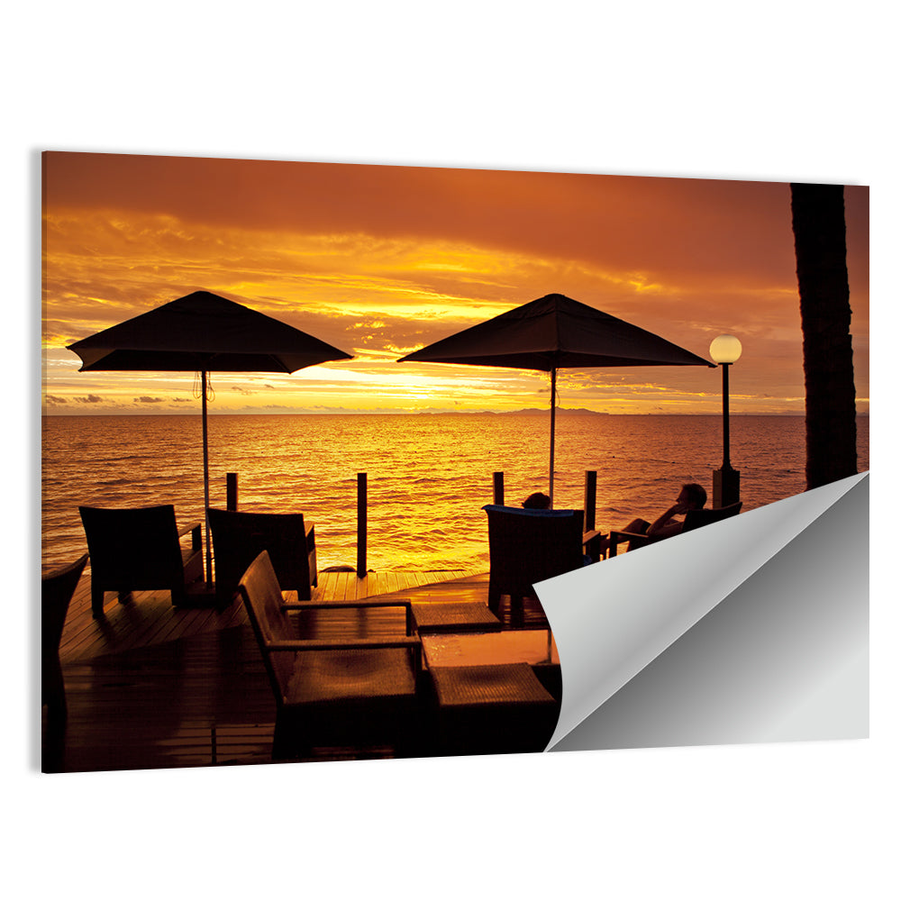 Denarau Island Sunset Patio Scene Wall Art