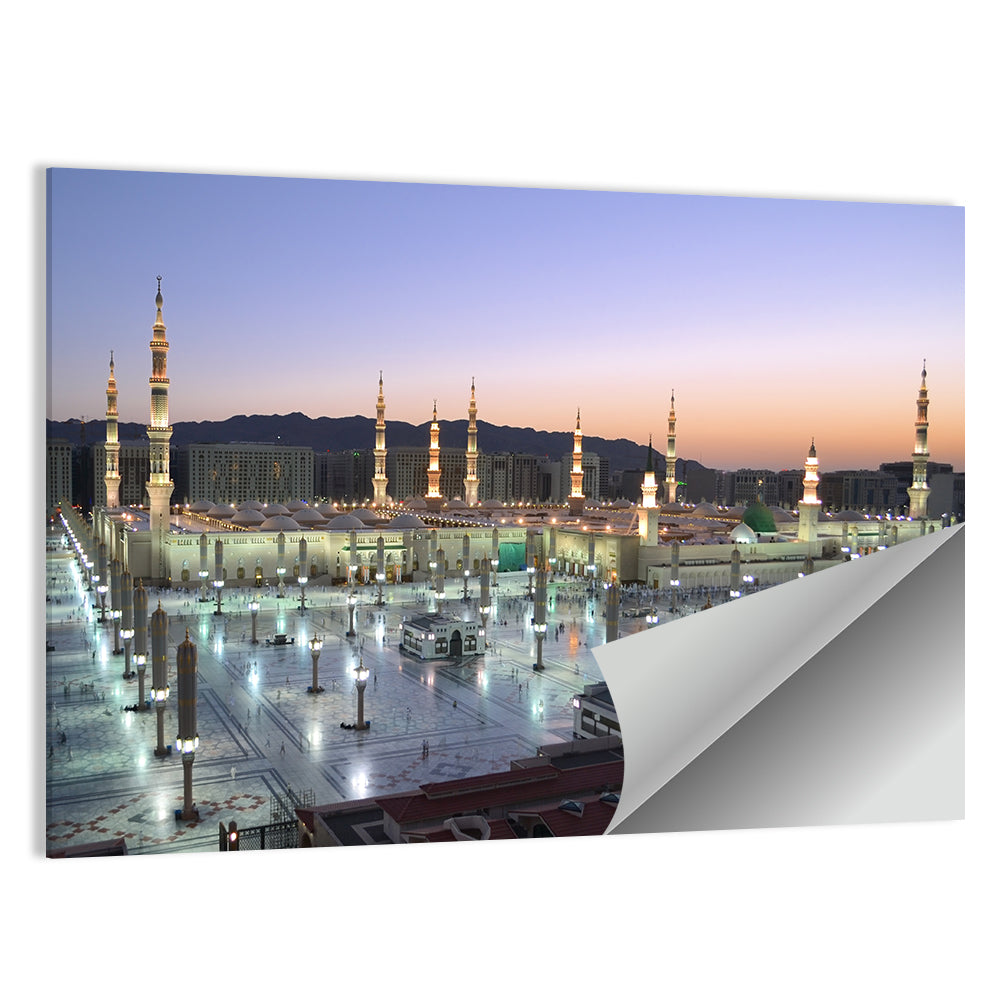 Nabawi Mosque at Dusk, Medina Wall Art