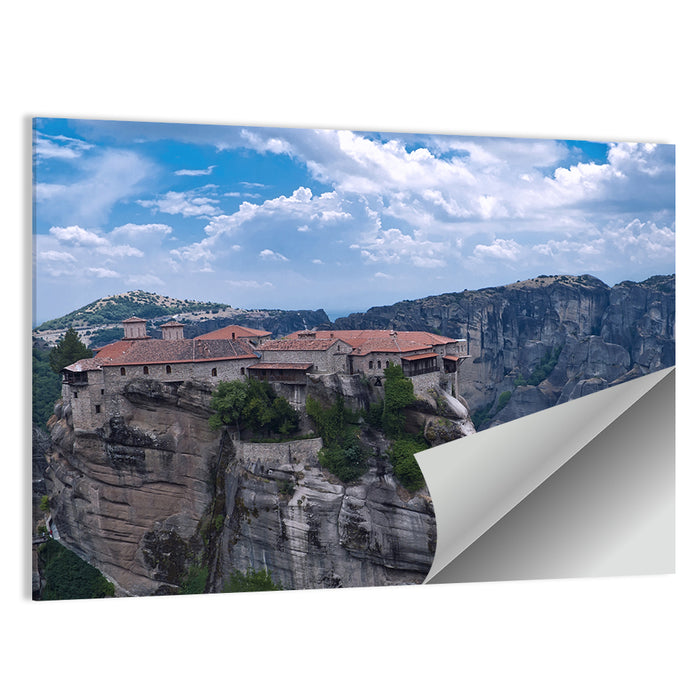 Meteora Cliffside Monastery Wall Art as a poster print