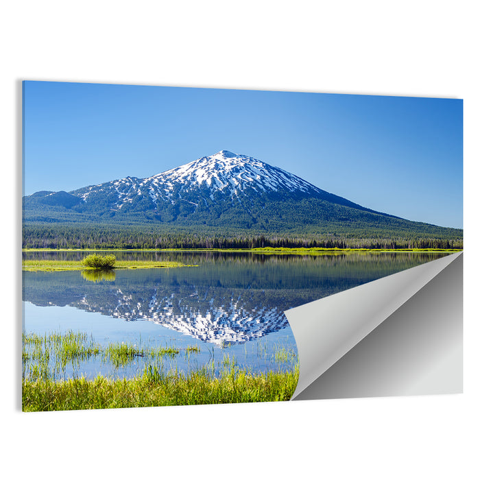 Mount Bachelor Lake Reflection Wall Art as a poster print