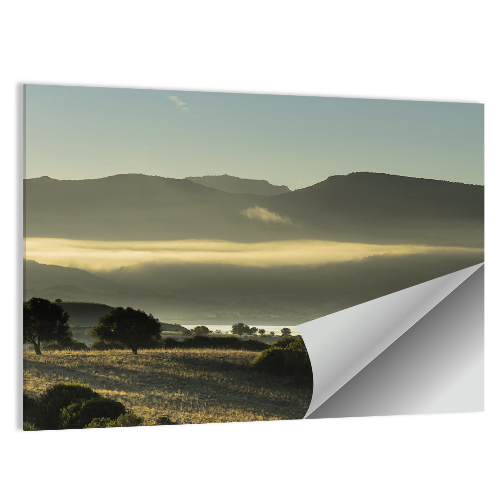 Lake Omodeo Morning Mist Wall Art