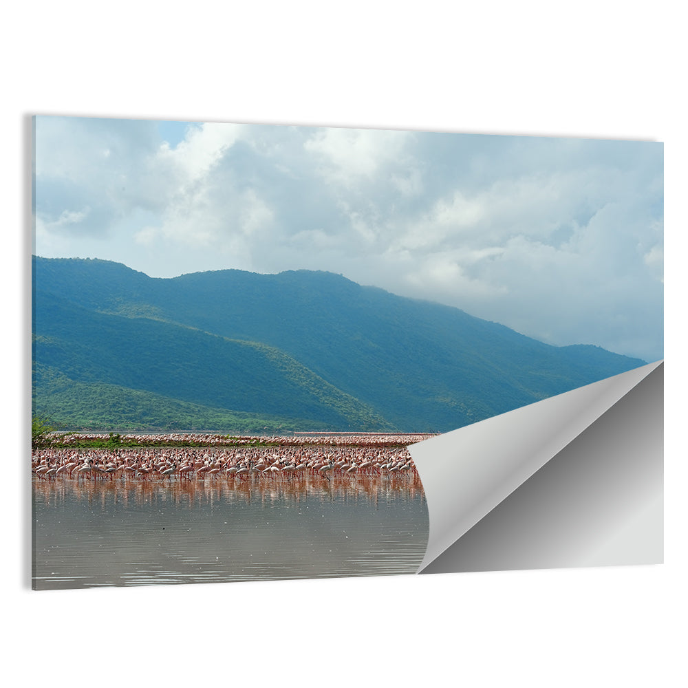 Flock of Flamingos at Lake Bogoria Wall Art