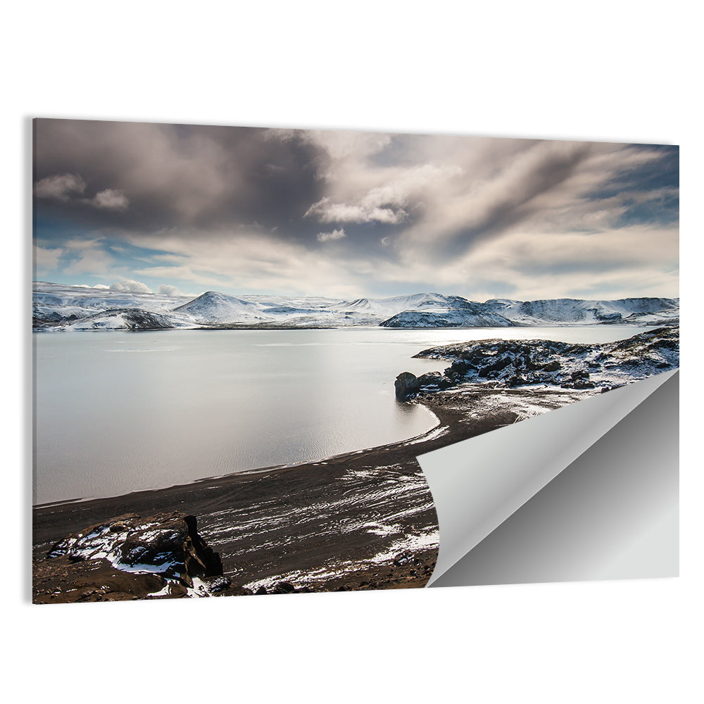 Kleifarvatn Black Sand Shore Wall Art