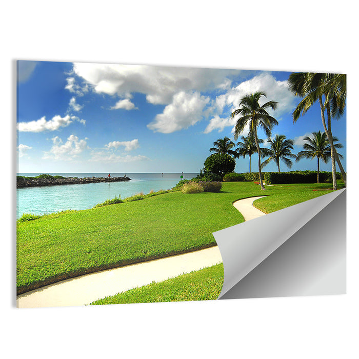 Tropical Coastal Pathway Wall Art as a poster print