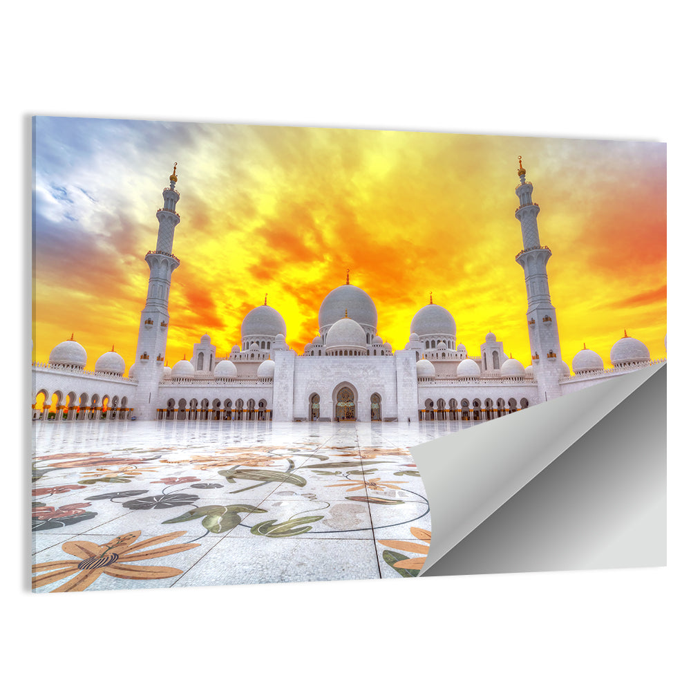 Sheikh Zayed Grand Mosque at Sunset Wall Art