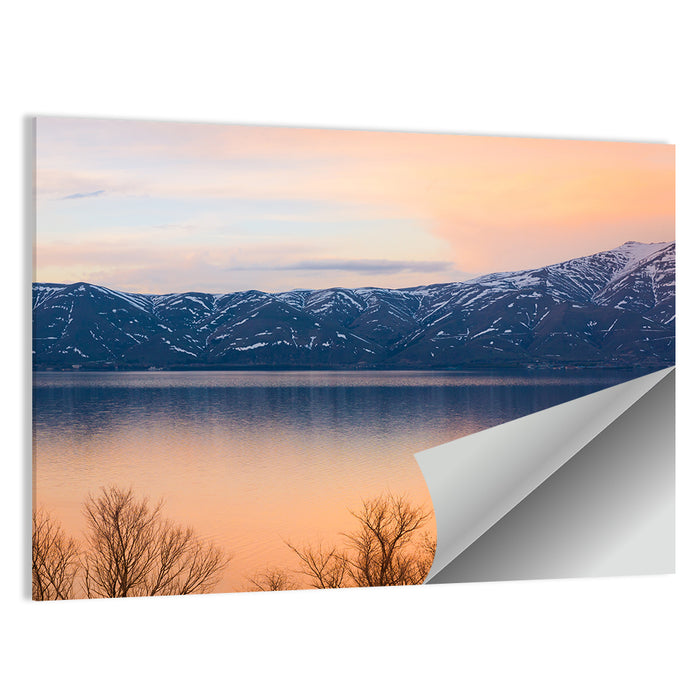 Lake Sevan Golden Dusk Wall Art as a poster print