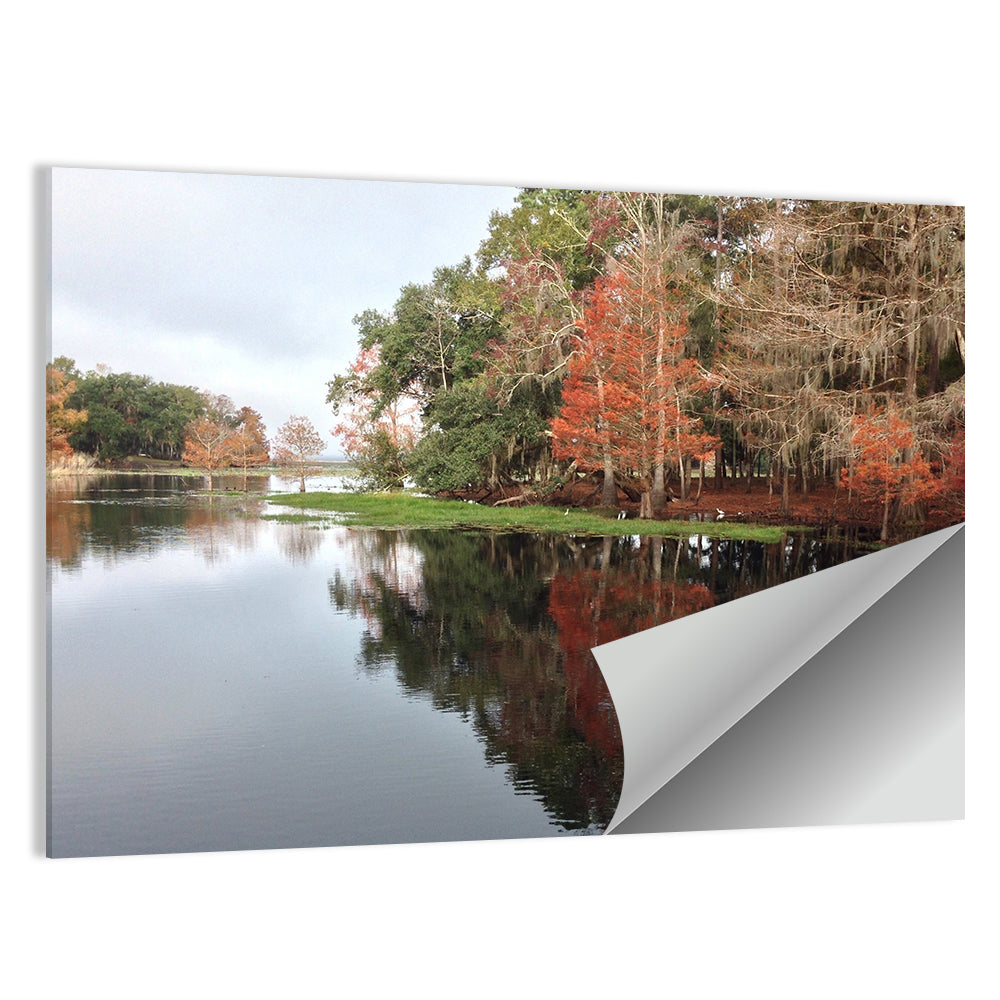 Autumn Lake Reflection Wall Art