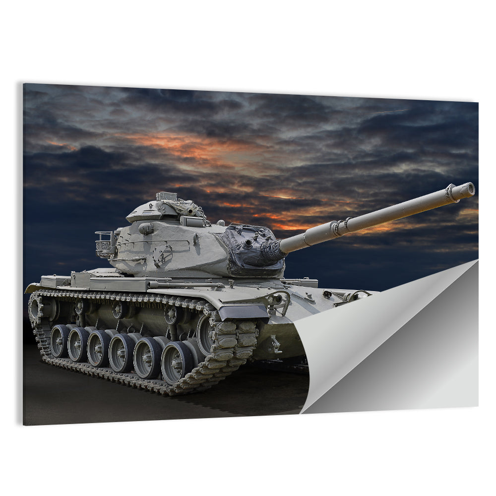 Tracked Tank at Sunset Wall Art