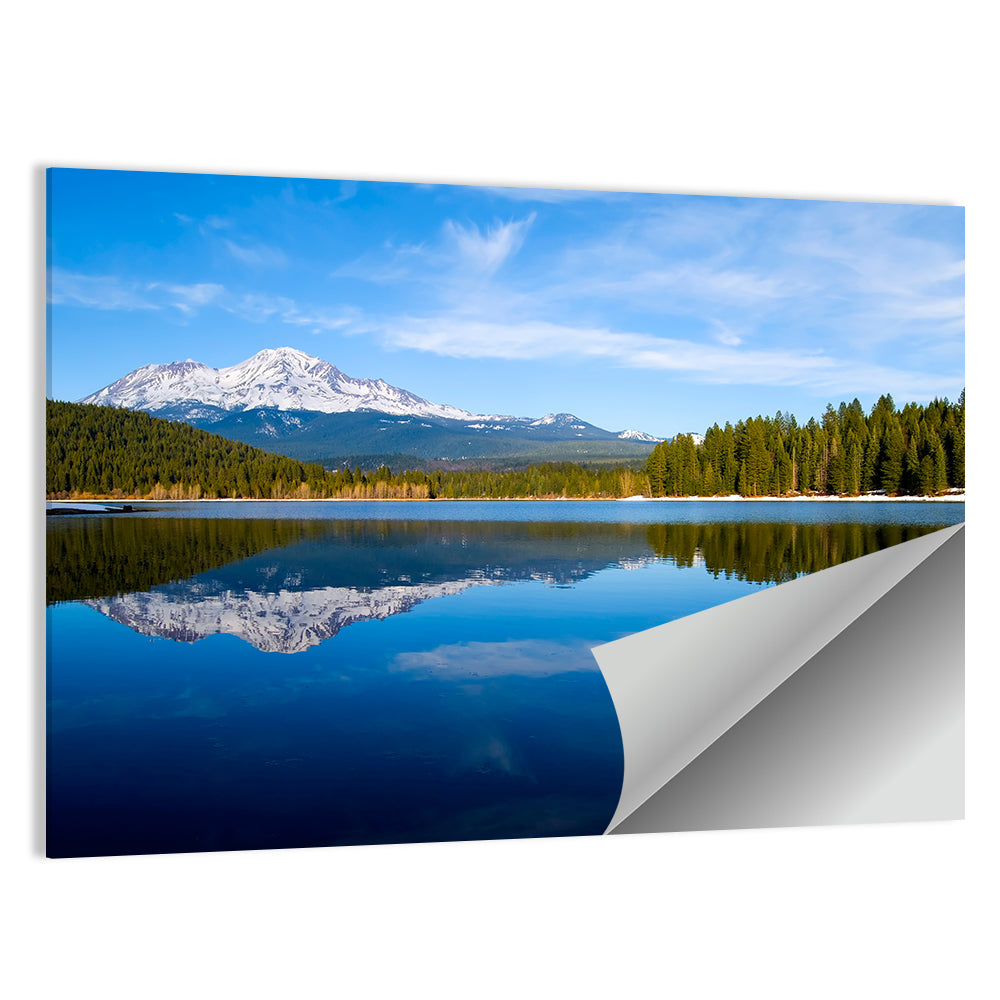 Northern California Snow Capped Lake Wall Art
