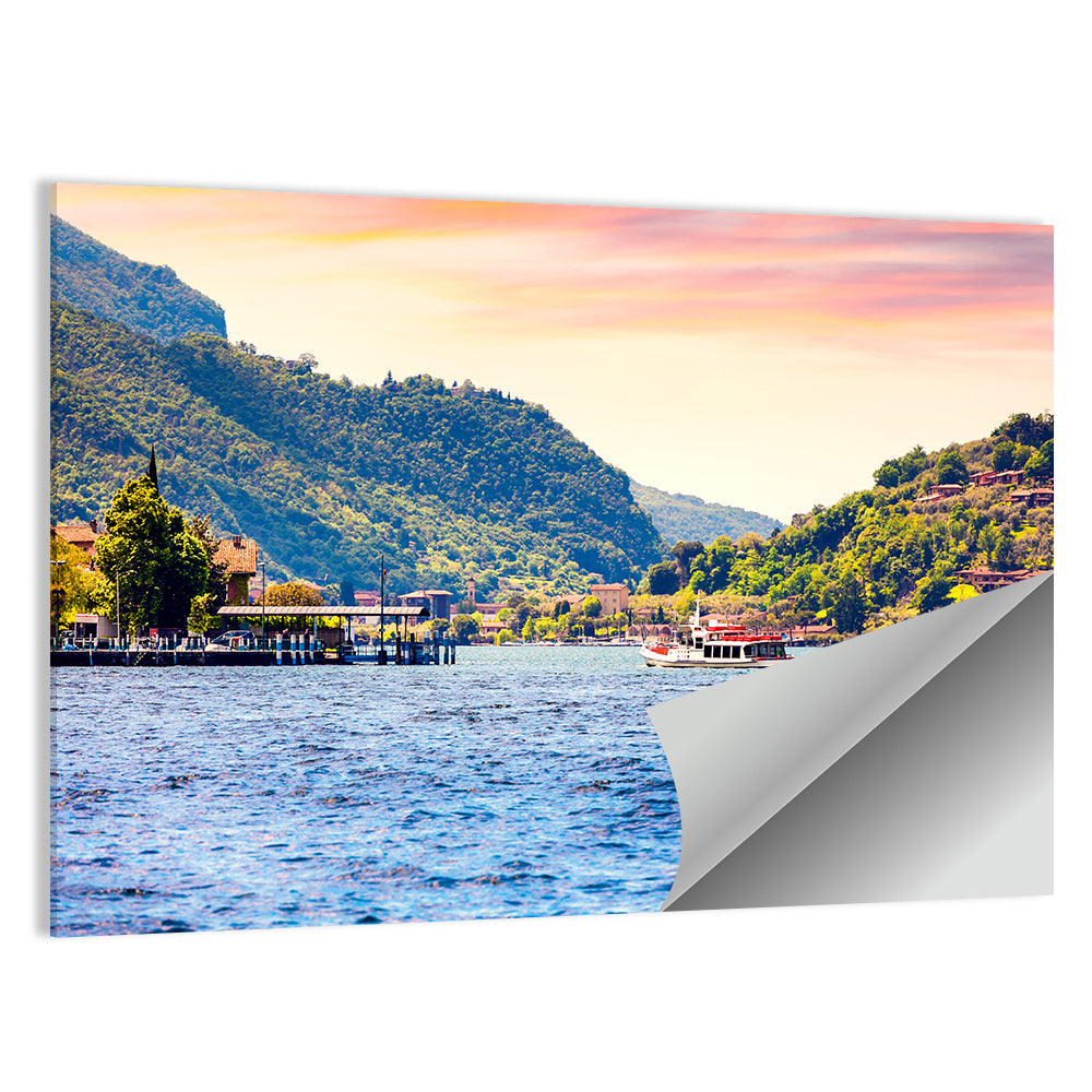 Lake Iseo Morning Harbor Wall Art