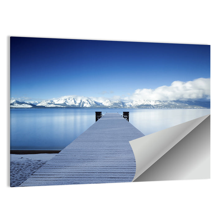 Frosted Pier at Lake Tahoe Wall Art as a poster print