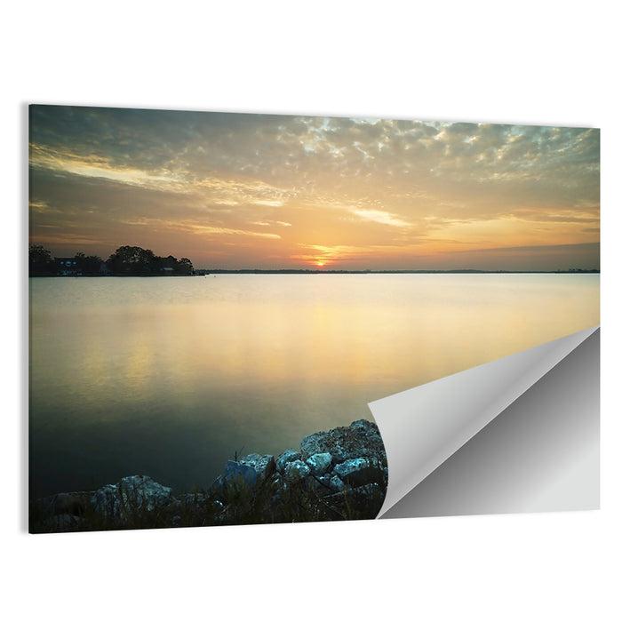 Lake Conroe Sunset Reflection Wall Art as a poster print
