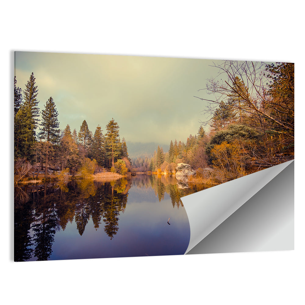 Misty Lake Fulmor Reflection Wall Art