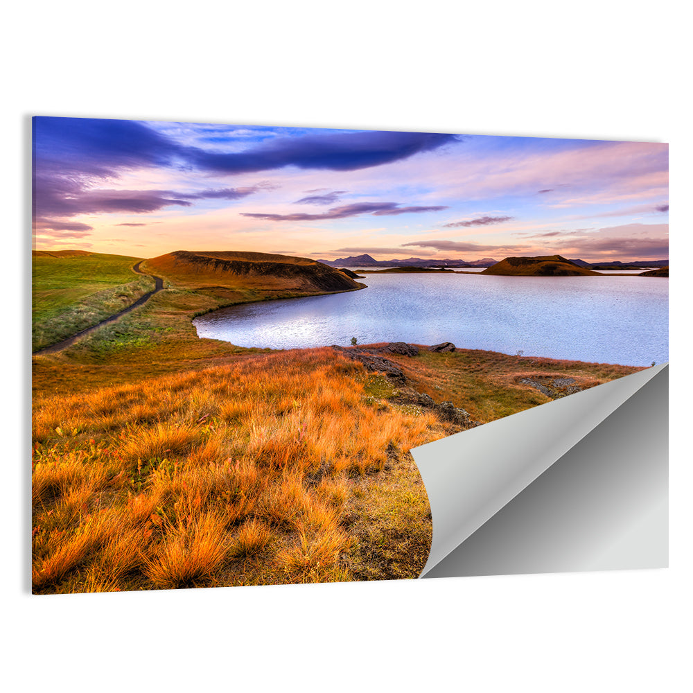 Sunset Over Lake Myvatn Wall Art
