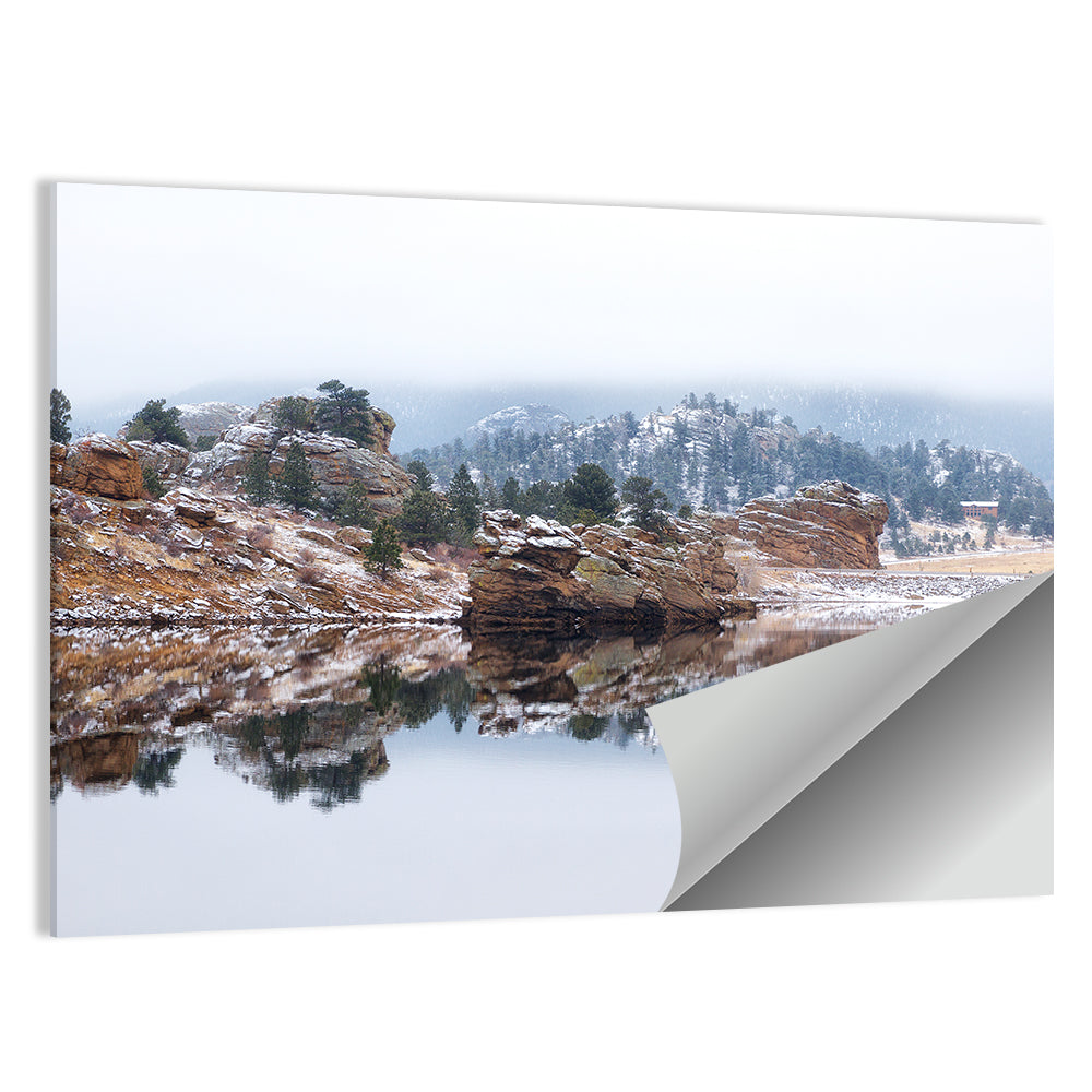 Marys Lake Foggy Reflection Wall Art
