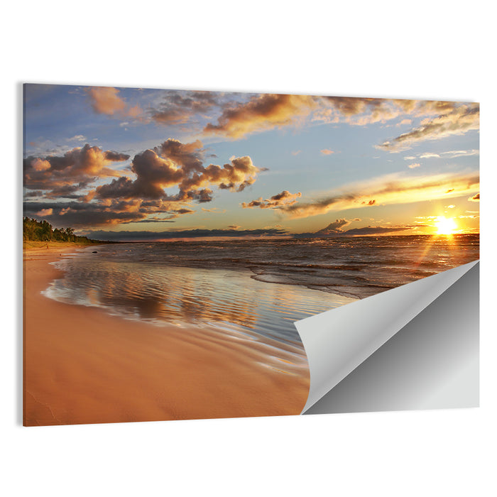 Lake Huron Sunset Beach Wall Art as a poster print