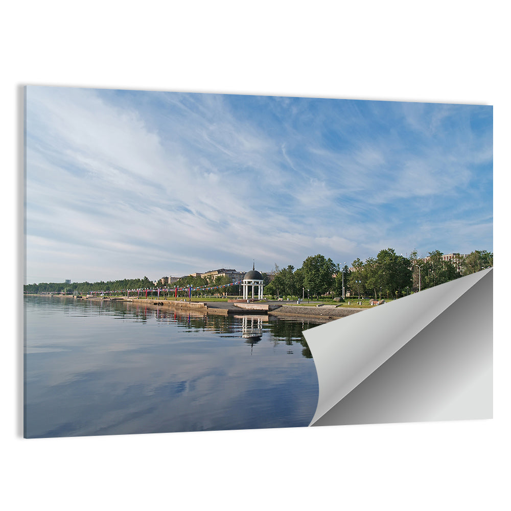 Lake Onega Promenade with Gazebo Wall Art