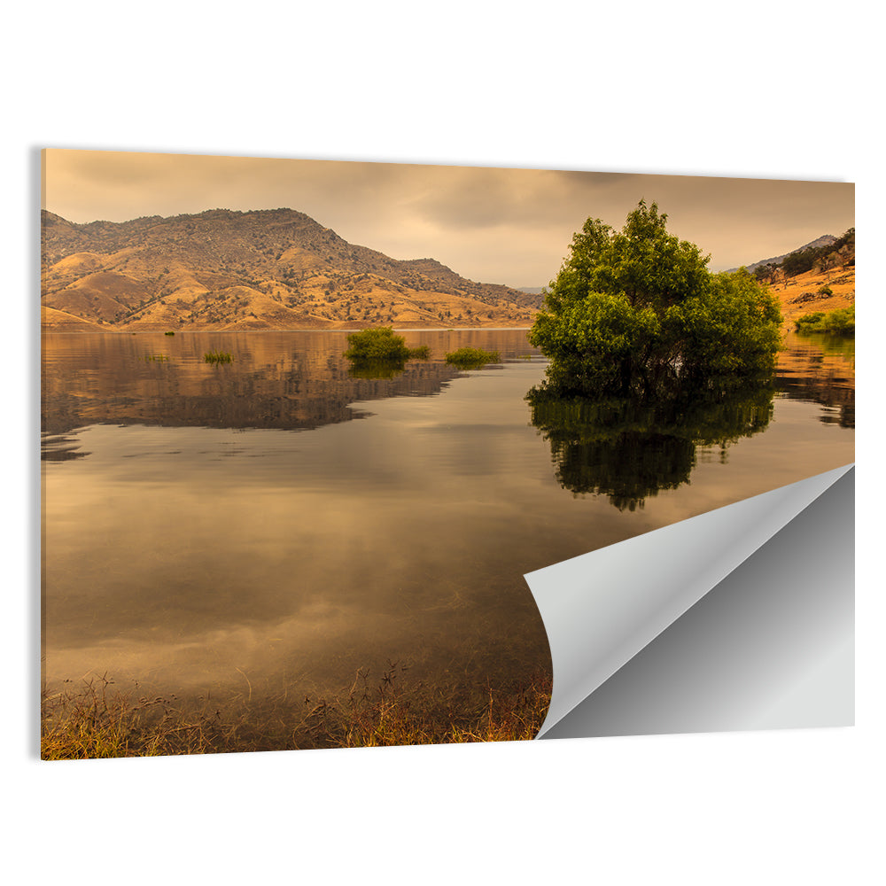 Lake Kaweah Golden Hour Reflection Wall Art