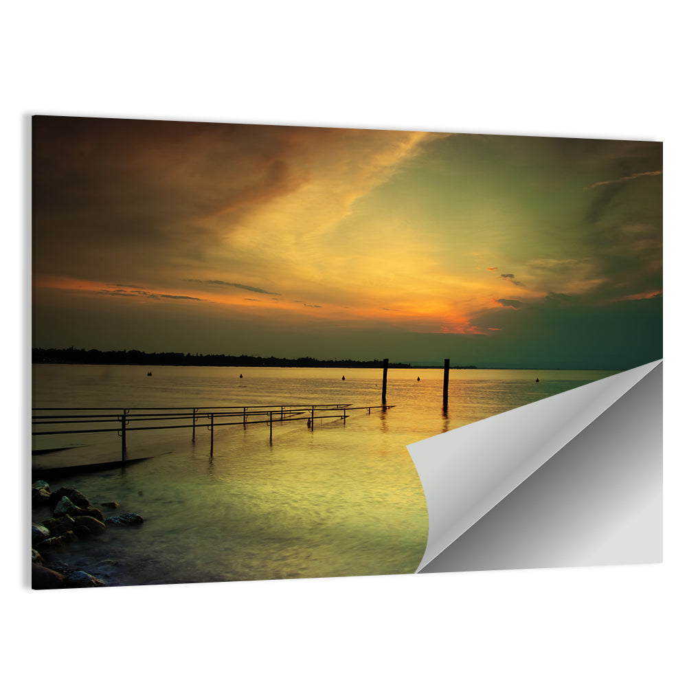 Lake Garda Sunset Pier Wall Art