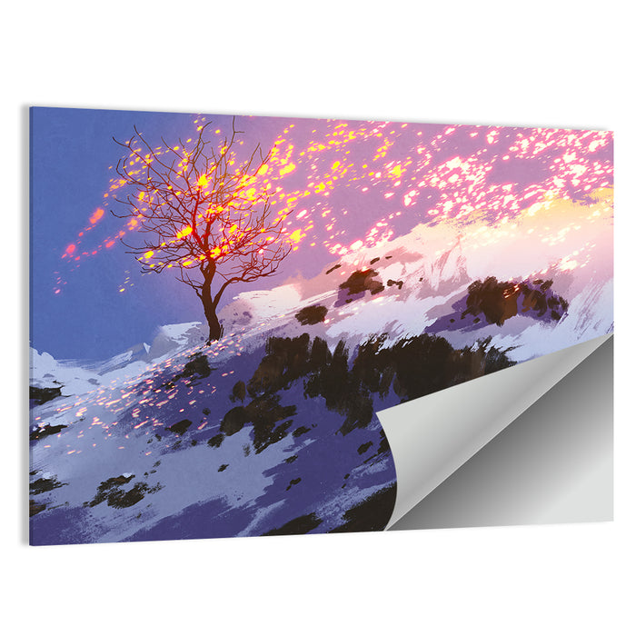 Falling Leaves in Winter Wall Art as a poster print